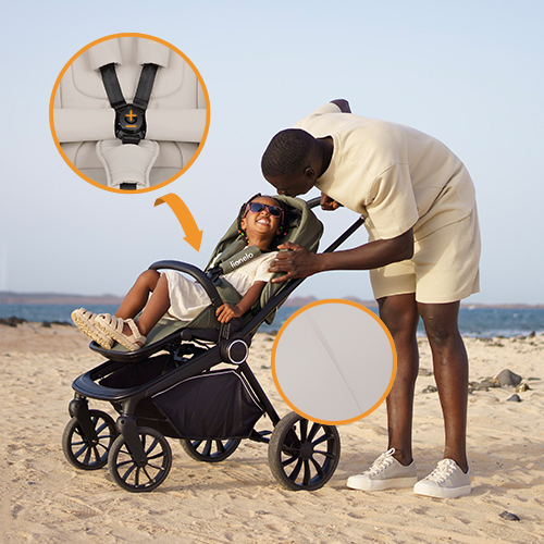 Lionelo Mika Plus 3w1 Beige Sand — Wózek wielofunkcyjny